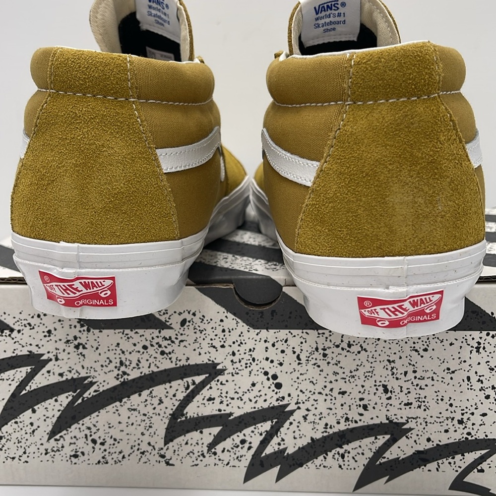 Vans Men’s Mustard High-Top 0g Sk8-Mid Lx
Suede/Canvas Tobacco/White
VN0A4BVCN2X - Picture 13 of 16